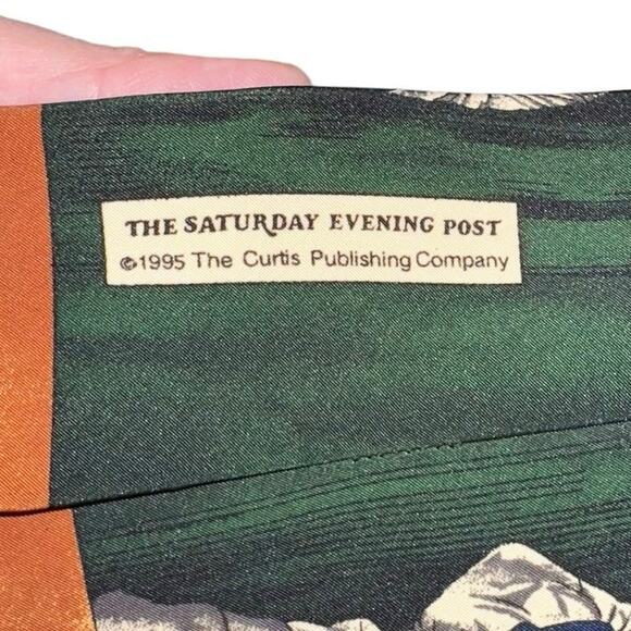 Normal Rockwell Saturday Evening Post Cubs Baseball Tie - Picture 5 of 5